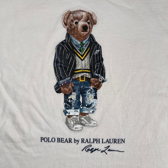 Polo Ralph Lauren Other - Polo Ralph Lauren Polo Bear Mens 3XB White Graphic T Shirt Preppy Blazer Bear